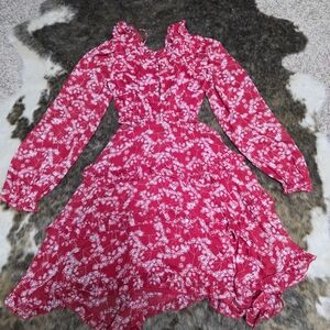 Floral Red Mini Dress